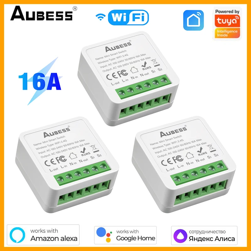 

Tuya Smart Wifi Switch Yandex Alice Smart Home Switch Alexa Google Home 16A Power Monitoring Automation Module SmartLife App