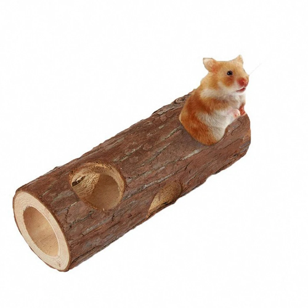 15CM Small Pet Wood Tunnel Tube Hollow Tree Trunk Teeth Grinding Toy Funny Rabbit Rat Guinea Pig Hamster Tunnel Exercise Tube