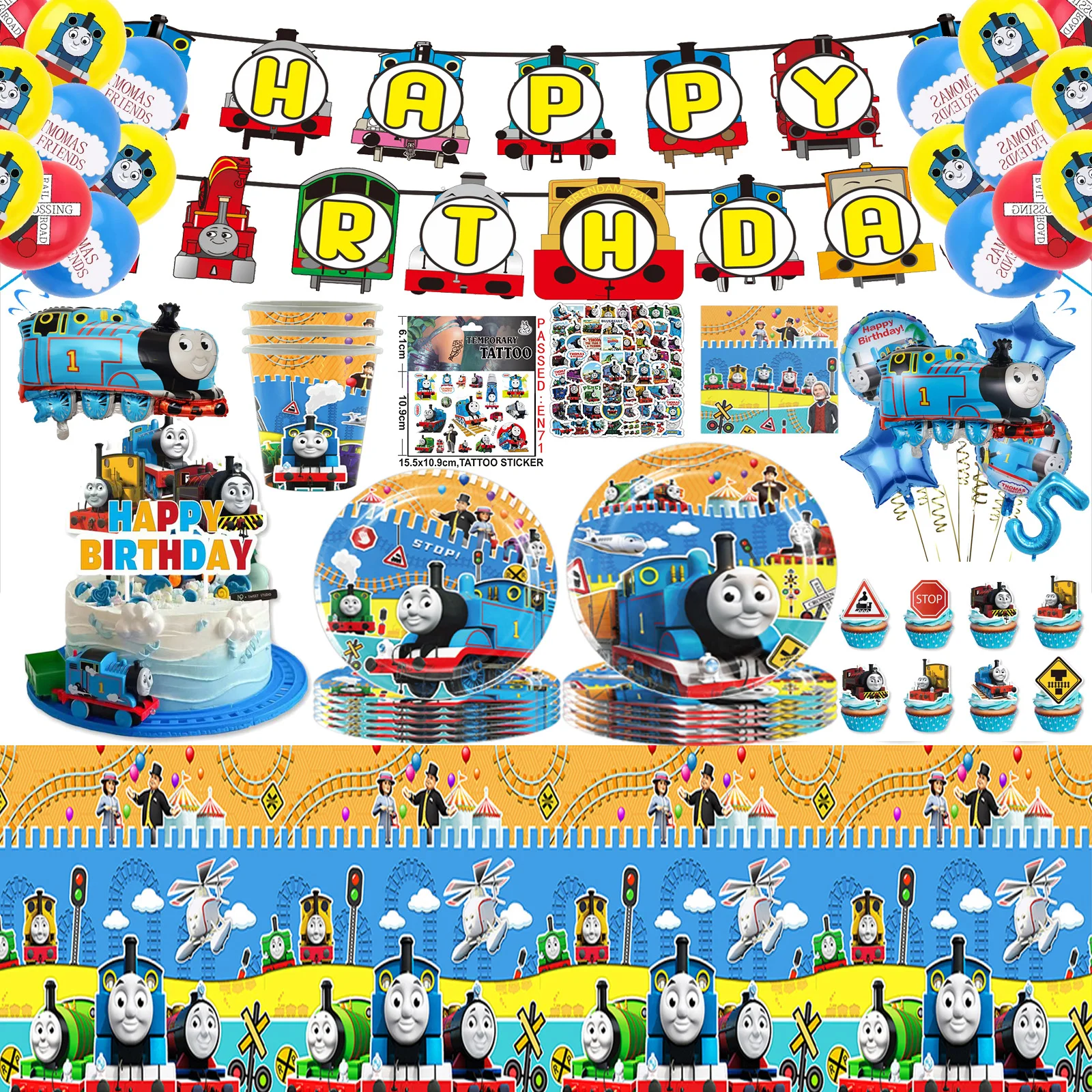 Украшения на день рождения Thomas and Friends одноразовая посуда the Train скатерть с