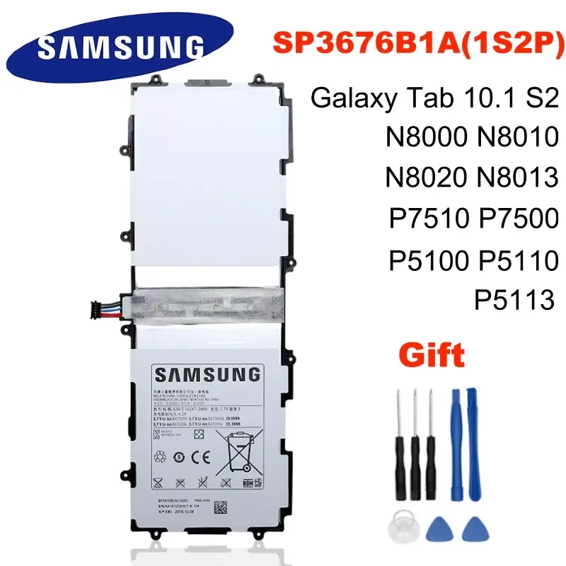 

NEW2023 SP3676B1A For Samsung Galaxy Tab Note 10.1 N8000 N8010 N8020 P7510 P7500 Tablet 7000mAh Original Spare Battery + Tools