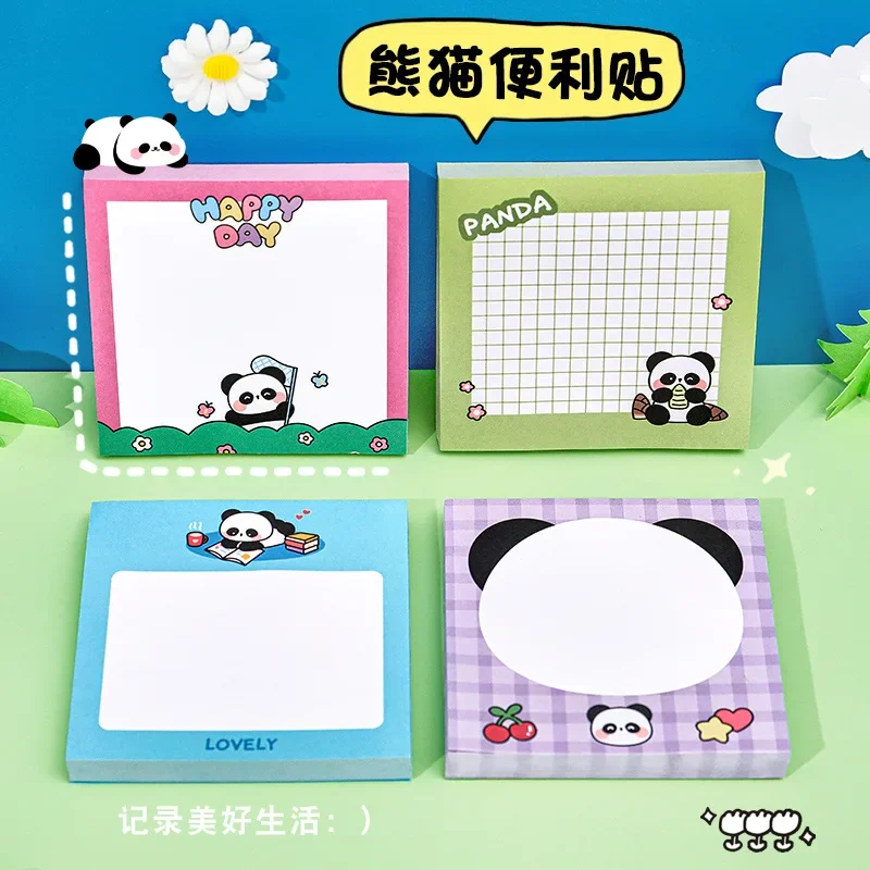 

50Sheets Cartoon Panda Sticky Notes Kawaii Memo Message Note Student Notepad Decoration N Times Sticker Office School Stationery