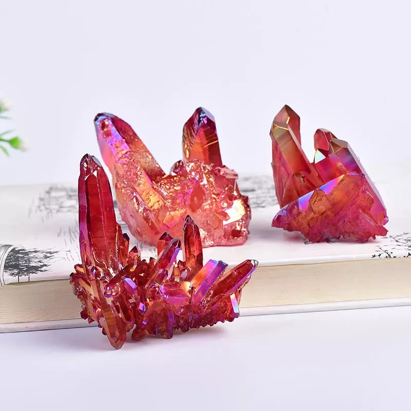 

1PC 100% Natural Crystal Quartz Electroplated Colourful Column Reiki Mineral Ore Or Ornaments Aquarium Home Decor Healing Stone