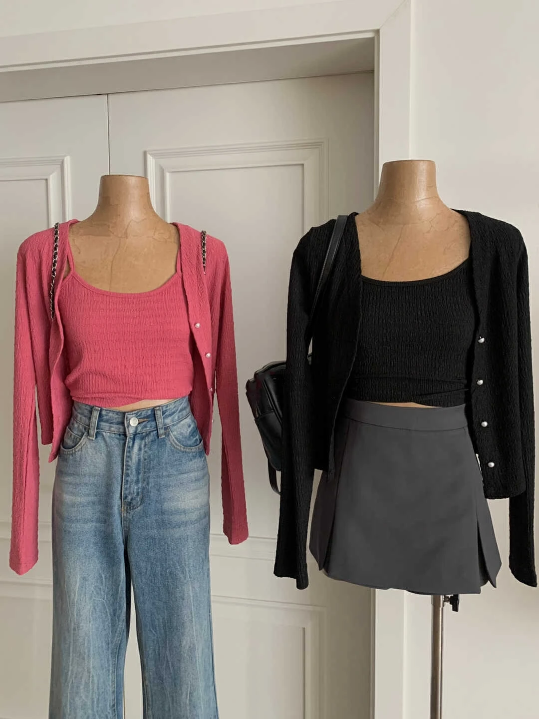 

Lauri Laki 2 Pics Knitted Sets Women Vintage Solid Knit Sweater Cardigan Autumn 2023 Outwear