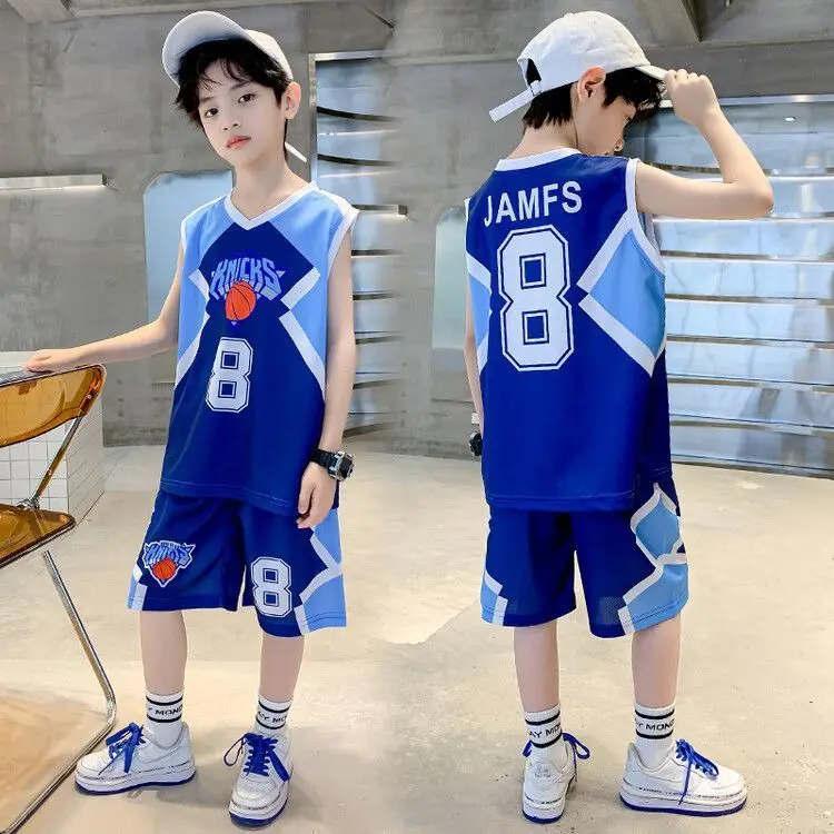 

Teenage Kids Baby Cheap Sports Jerseys Set 2023 New Boys Girls Summer Children's Clothes Sets Basketball Uniform 4-16Years