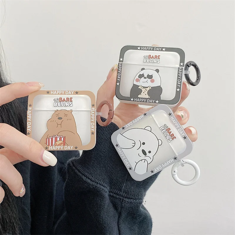 

Модный чехол с милым медведем для Airpods, матовый чехол для AirPods Pro, чехол для Airpods 2, защитный чехол для зарядки Airpods 3, чехол