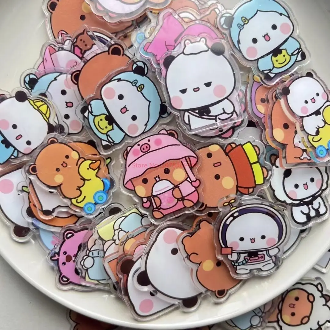 Новая акриловая наклейка для холодильника с изображением малого панды Bubu и Yi Er