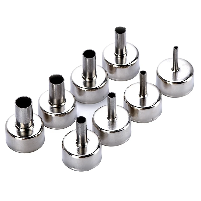 

QHTITEC 8PCS Universal Air Gun Stations Nozzle For 8858 8898 858D 8908 Soldering Station Hot Gun Nozzle Welding Nozzles