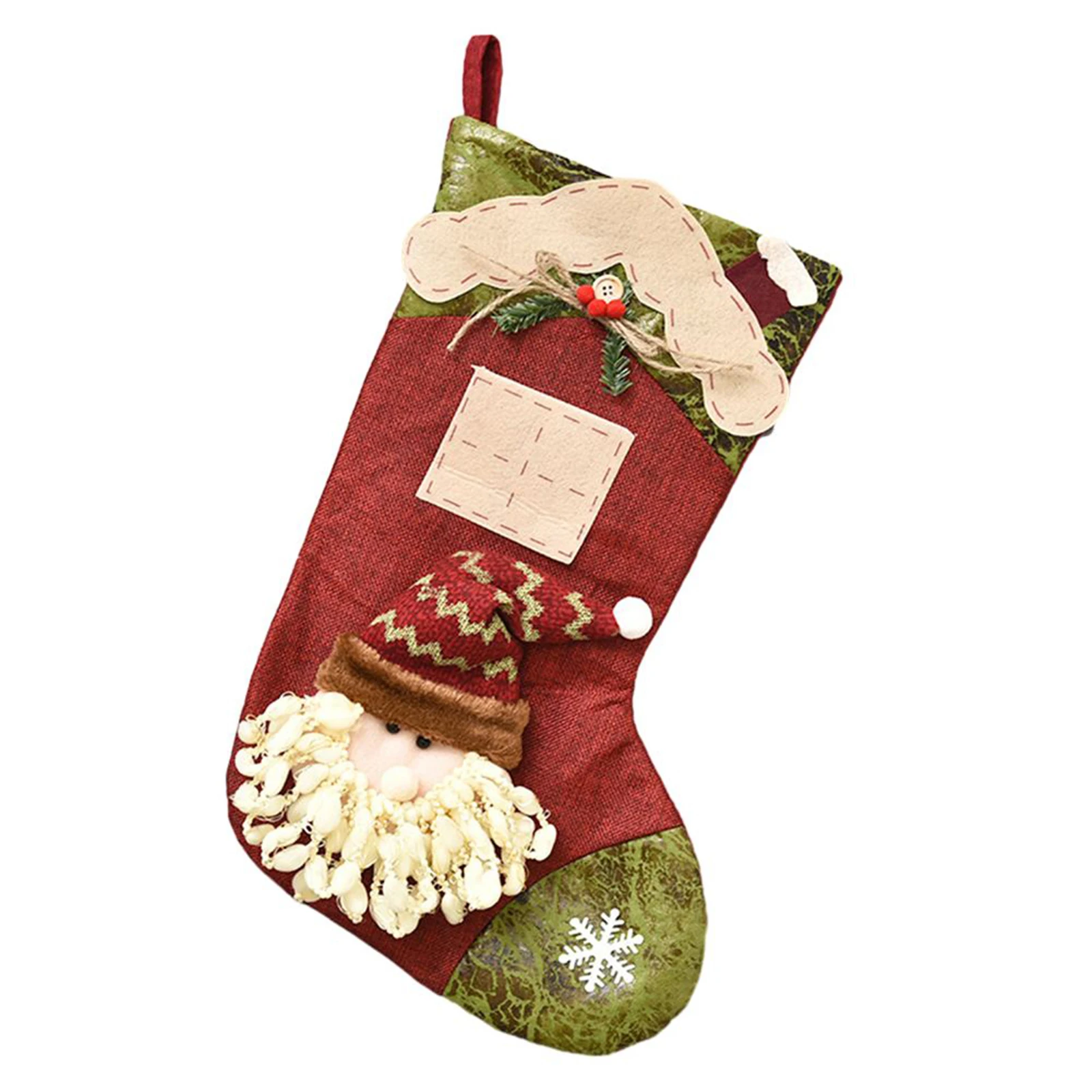 

1pc Christmas Socks Gift Socks Santa Elk Fabric Stocking Decoration Xmas Tree Hanging Ornament Party Home Fireplace Decor