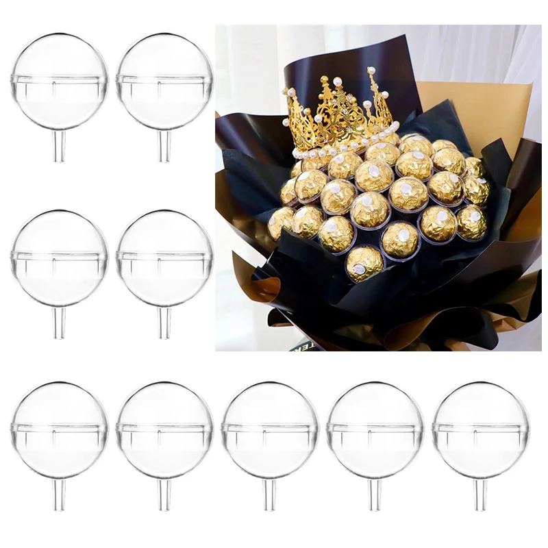 

5/10pcs Clear Lastic Chocolate Flower Tray Chocolate Bouquet Cups Candy Wrapper Holders Valentine's Day Gift Packaging Materials