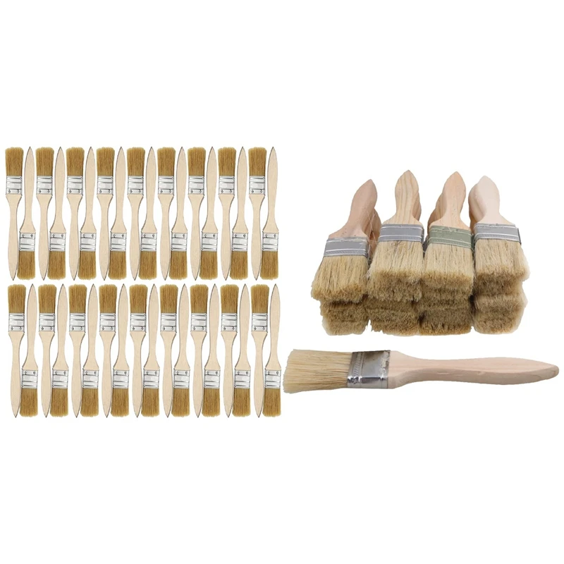 

60 Pcs Paint Brushes and Chip Paint Brushes for Paint Stains Varnishes Glues and Gesso, 24 Pcs 35mm & 36 Pcs 24mm