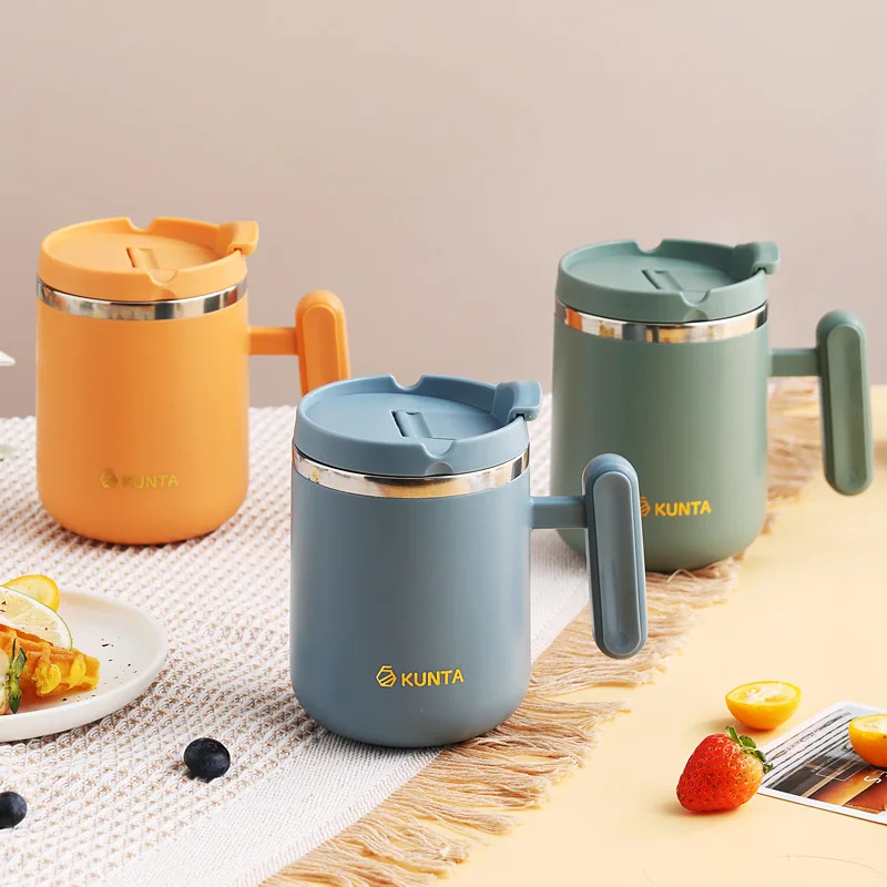 

Кофейные чашки для эспрессо вакуумная Термокружка Из Нержавеющей Стали Для дома и офиса, кружка для пива с крышкой, дорожная портативная посуда для напитков 450 мл