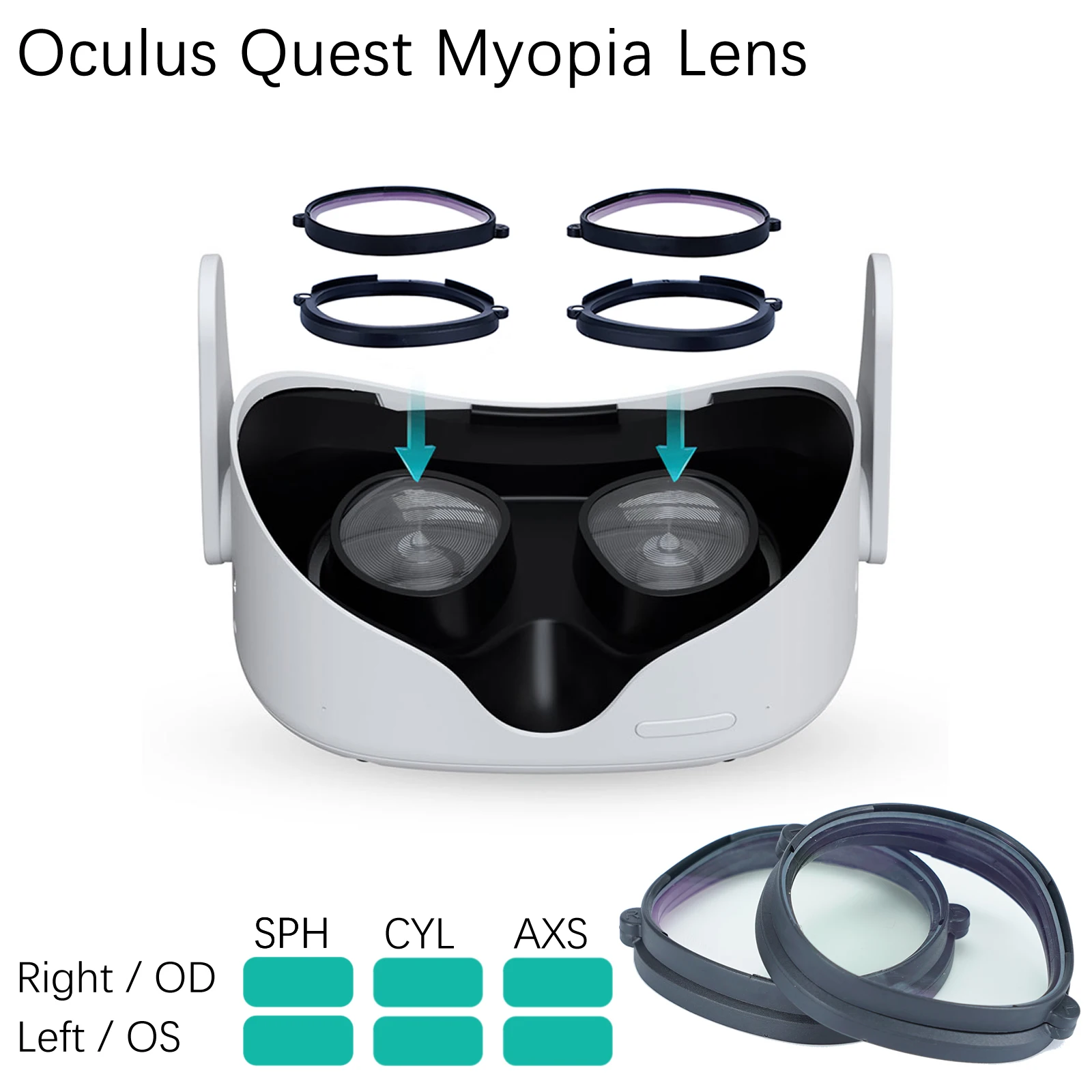

VR Glasses Prescription Lenses for Oculus Quest 2 Myopia Lens Magnetic Eyeglass Anti Blue Light Protect The Lens Accessories