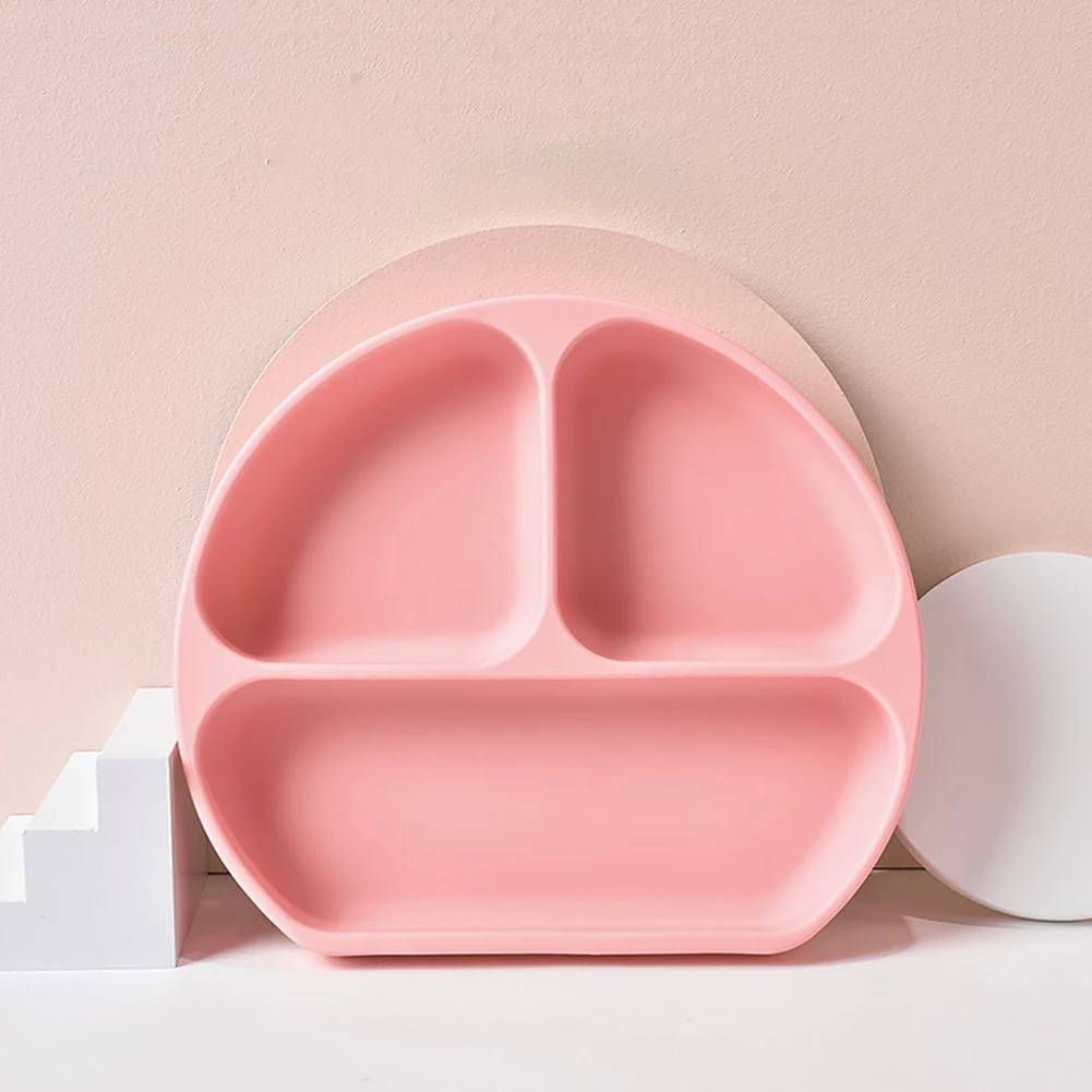 

Kitchen Park Tableware House Kindergarten Food Plate Baby Plate Set Blue Green Pink Silicone Baby Children Kids