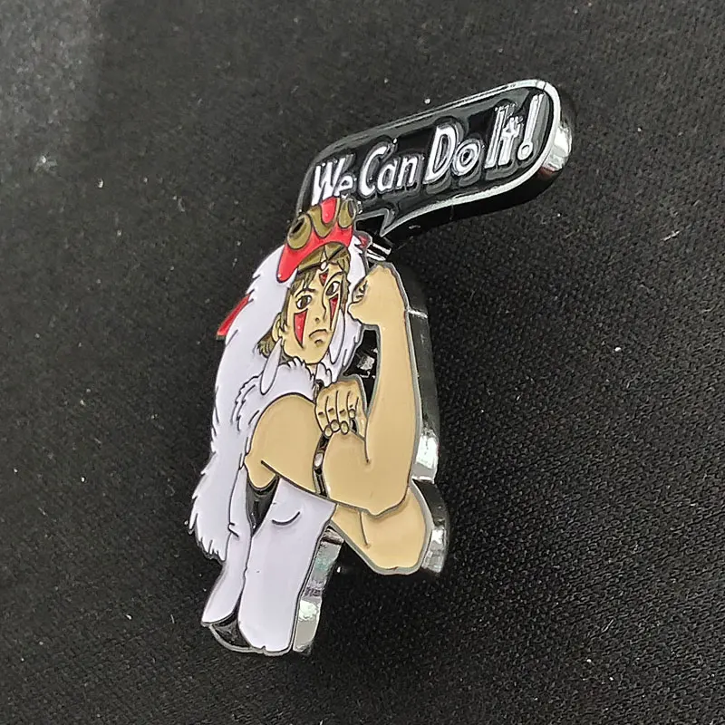 Мы можем сделать это! Эмалированные булавки Ghibli мультяшная брошь принцессы