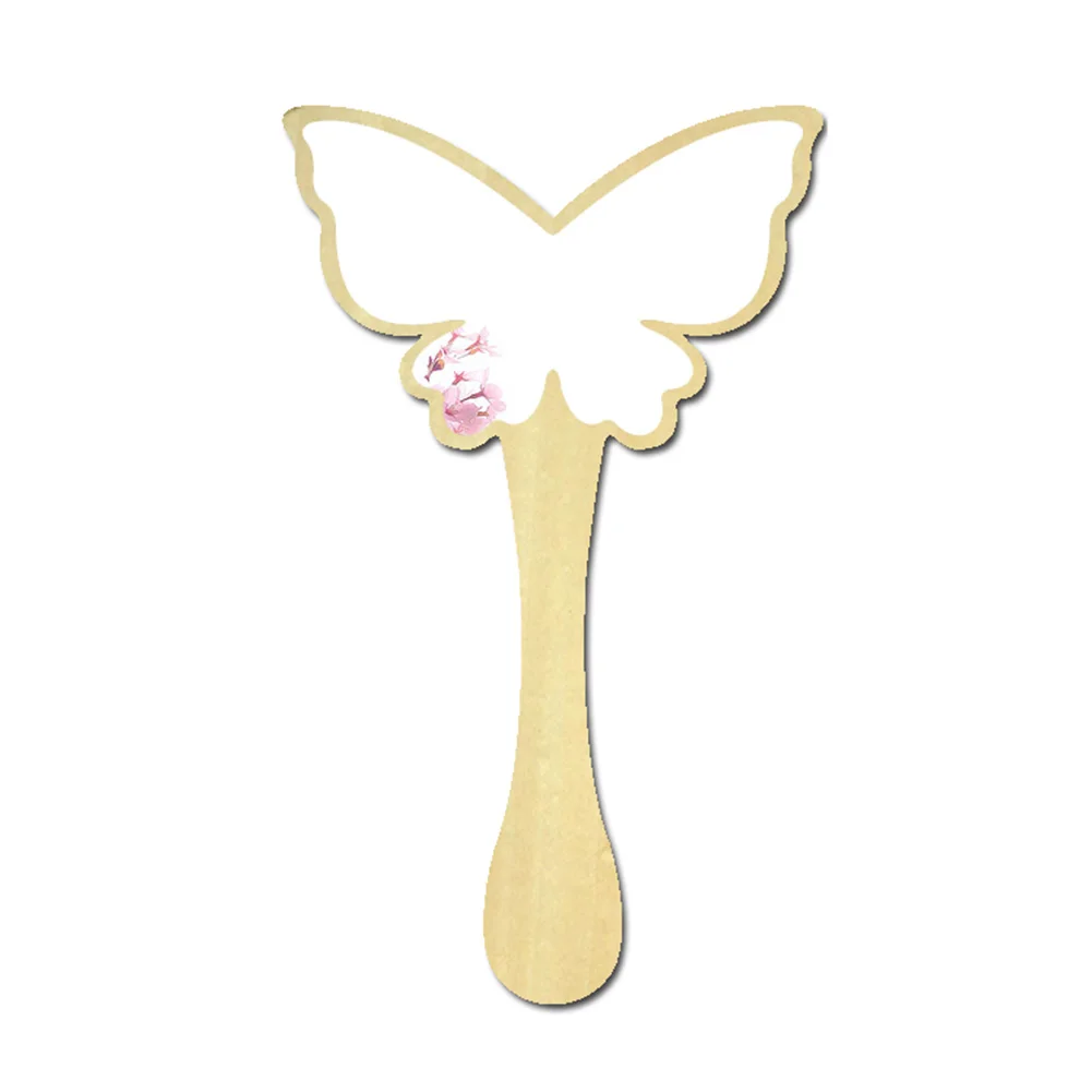 

Decorative Desktop Small Makeup Cosmetic Handle Wooden Mirror Princess Portable Natural Cute Wood Framed