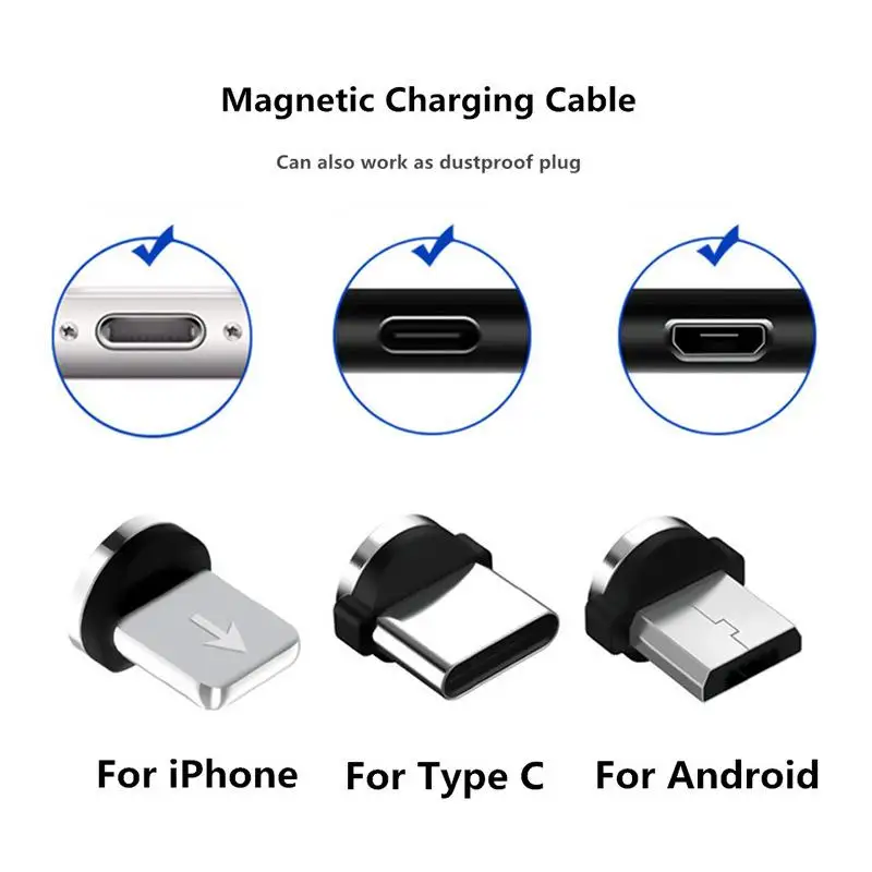 510pcs 360 rotation magnetic tips for mobile phone replacement parts easy operate durable converter charging cable adapter free global shipping