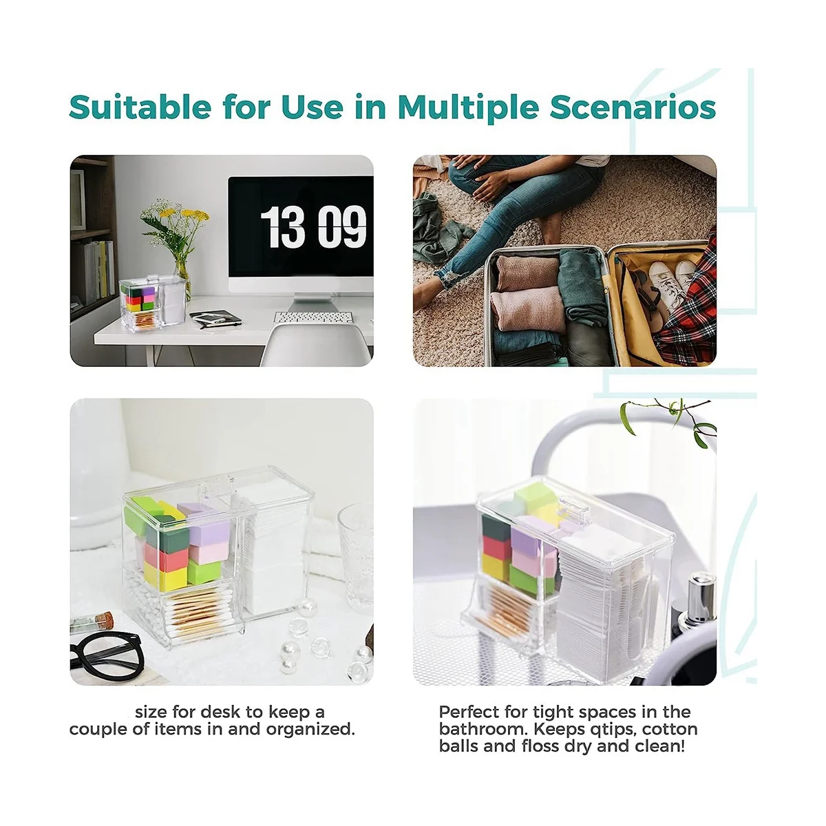 Контейнер для крышки и ватных палочек 4 отделения