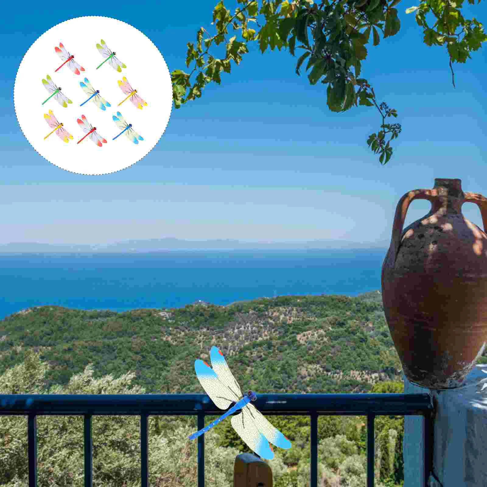 

Dragonfly Stake Garden Toy Shape Decor Fence Stickers Model Wall Decals Home Stakes Vivid Decorative Yard Refrigerator Insect