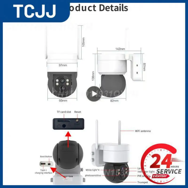 

Solar Camera Wall Hanging Voice Alarm Security Protection Waterproof Night Vision Two-way Voice Intercom Surveillance Cameras Ir