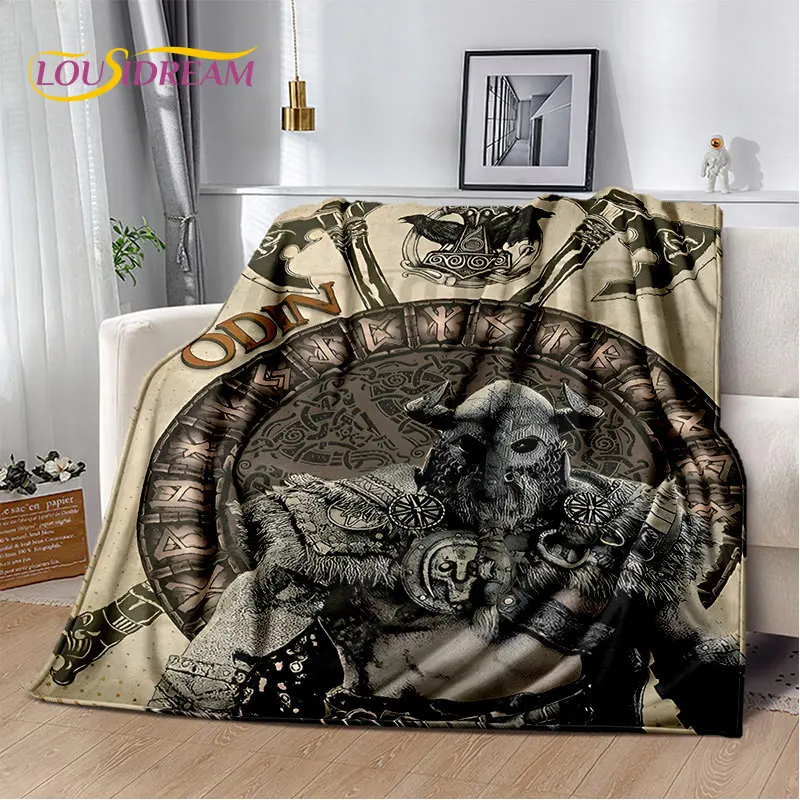 

Viking Norse Mythology Odin Vikings Plush Blanket,Flannel Blanket Throw Blanket for Living Room Bedroom Bed Sofa Office Cover