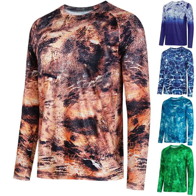 Одежда для рыбалки солнцезащитный Джерси Мужская дышащая спортивная одежда с