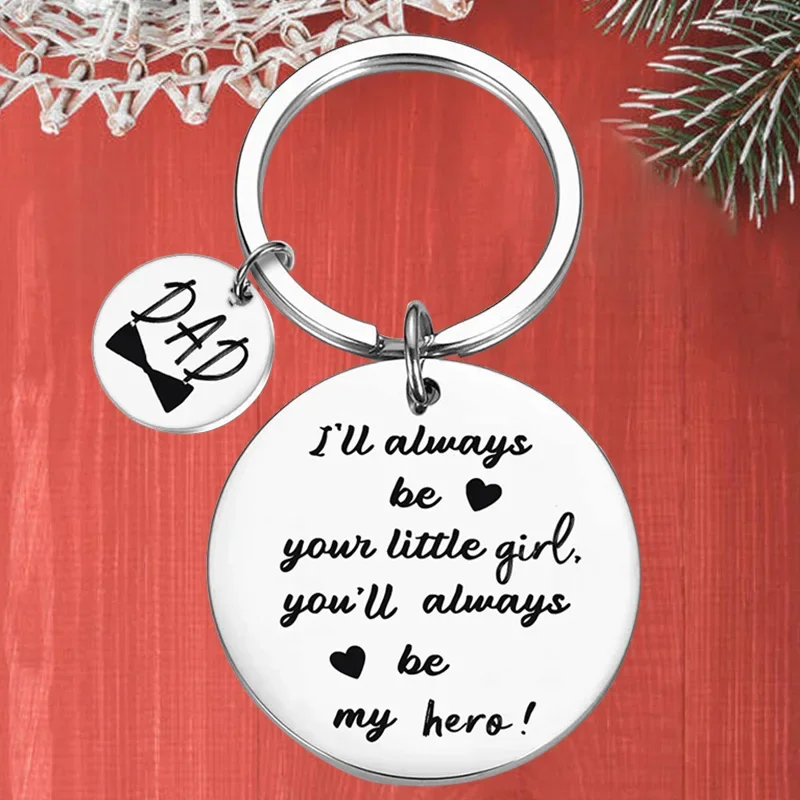 Металлический брелок для ключей с папой отца я всегда будьте свою маленькую