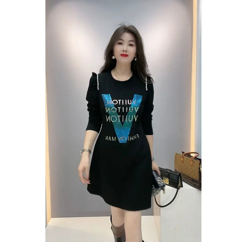 Осень и зима с круглым вырезом деревянными ушками длинными рукавами горячее