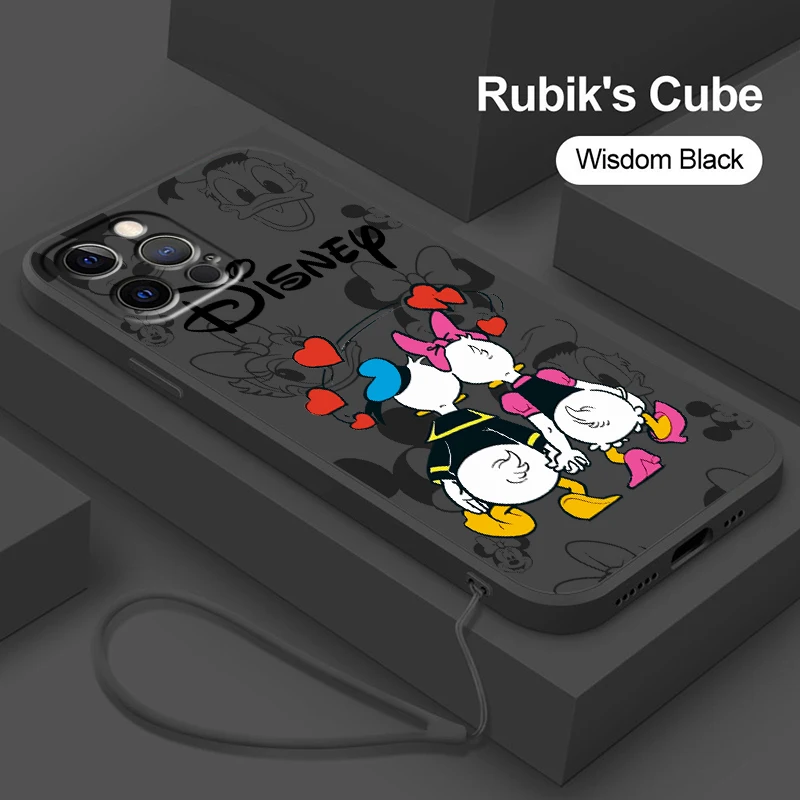 

Liquid Rope Phone Case For Apple iPhone 14 13 12 Mini 11 Pro XS MAX XR X 8 7 6S SE Plus Donald Duck Love Cover Shell Coque Capa