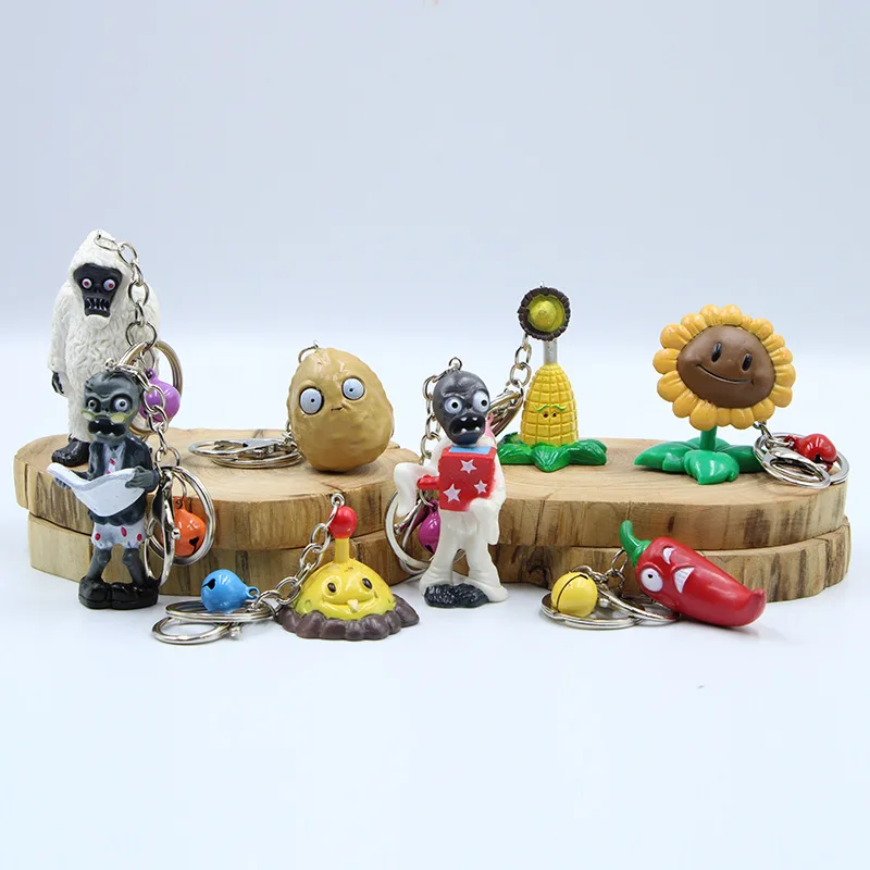 Растения против Зомби кукла-брелок Подсолнух Картофель Перец Кукуруза Сумочный Подвеска Карикатура Аниме Ключ кольцо Подарок на День рождения.