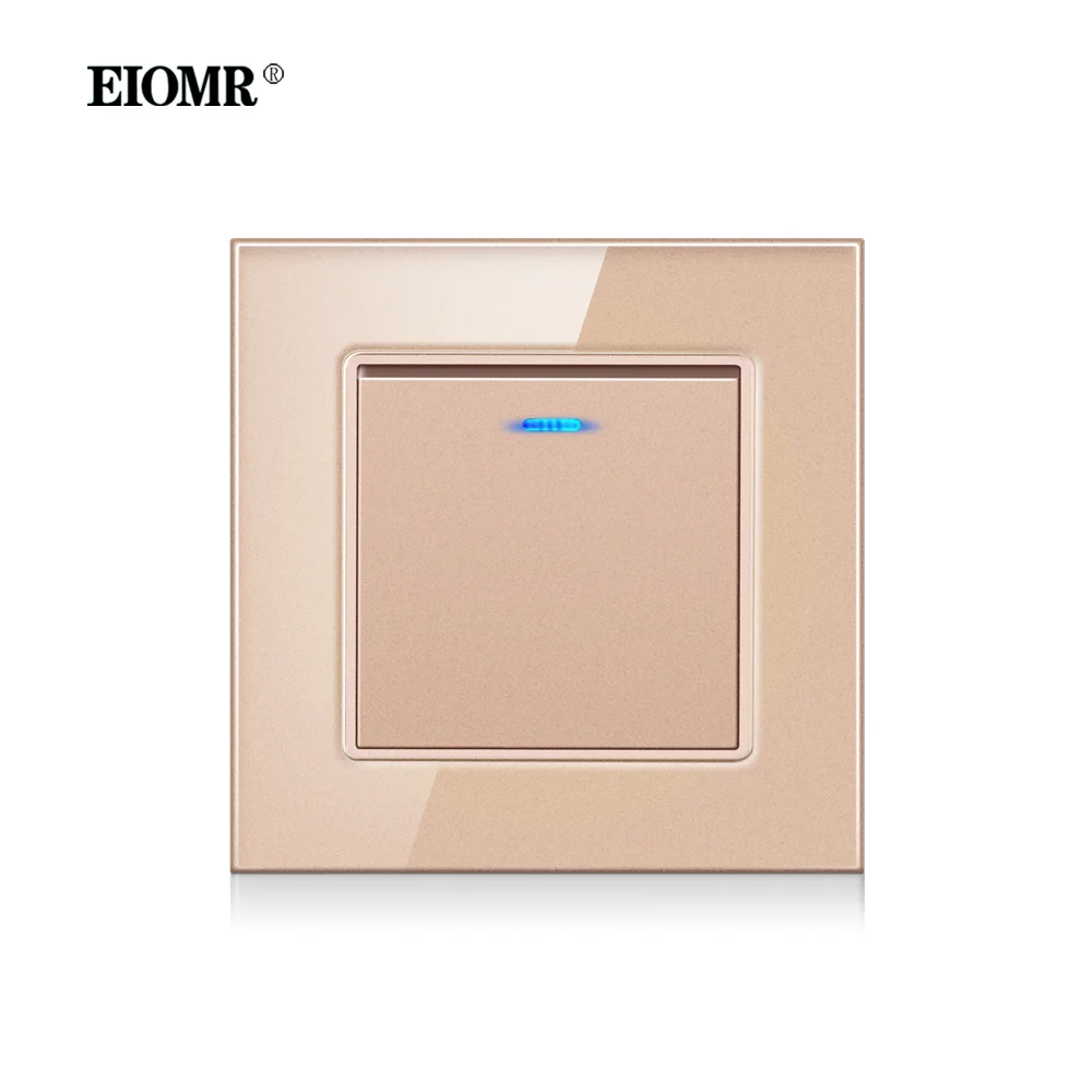 Настенная розетка EIOMR Израиля, розетка из золотого хрустального стекла 16А, USB Type-C PD, зарядный порт 20 Вт для домашнего офиса и кухни