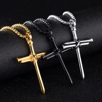 darhsen brand statement cross necklaces pendants for men male punk stainless steel chain fashion jewelry silver color golden
