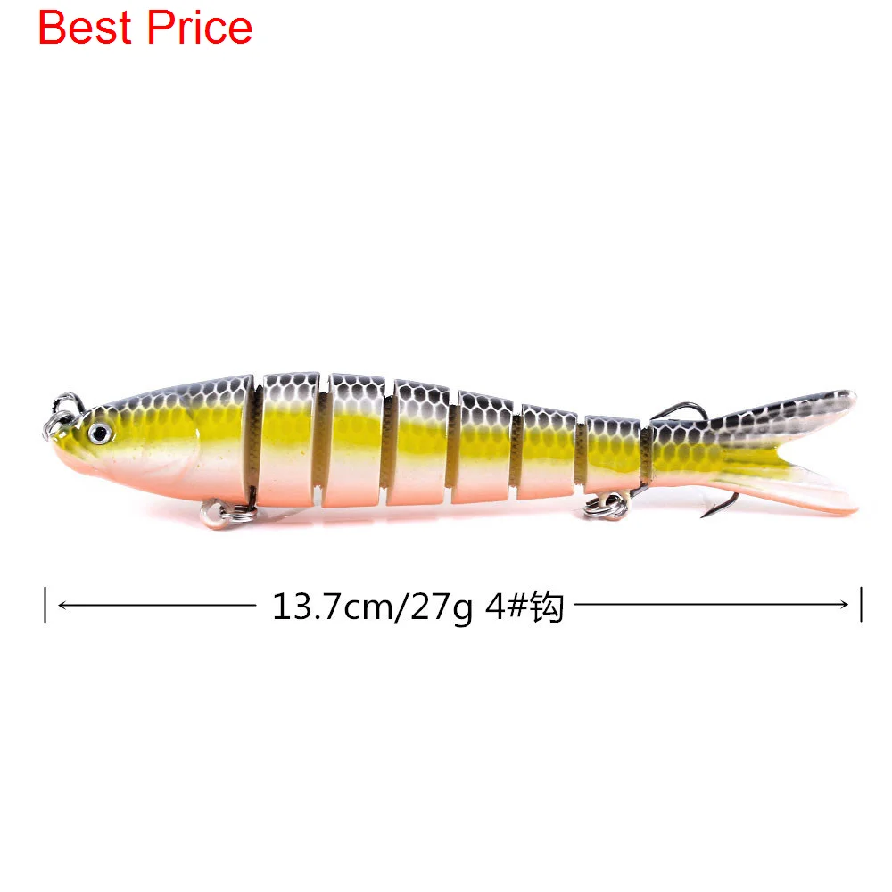 

90Pcs Road Sub Multi Knot Fish 8 Segments 13.7cm 27g Bionic Hard Bait 12 Color Road Sub Bait
