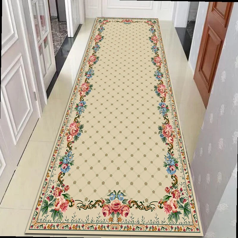 

Оригинальный длинный коврик в скандинавском стиле для прихожей, коридора, нескользящий кухонный коврик, прикроватный цветочный Придверный...