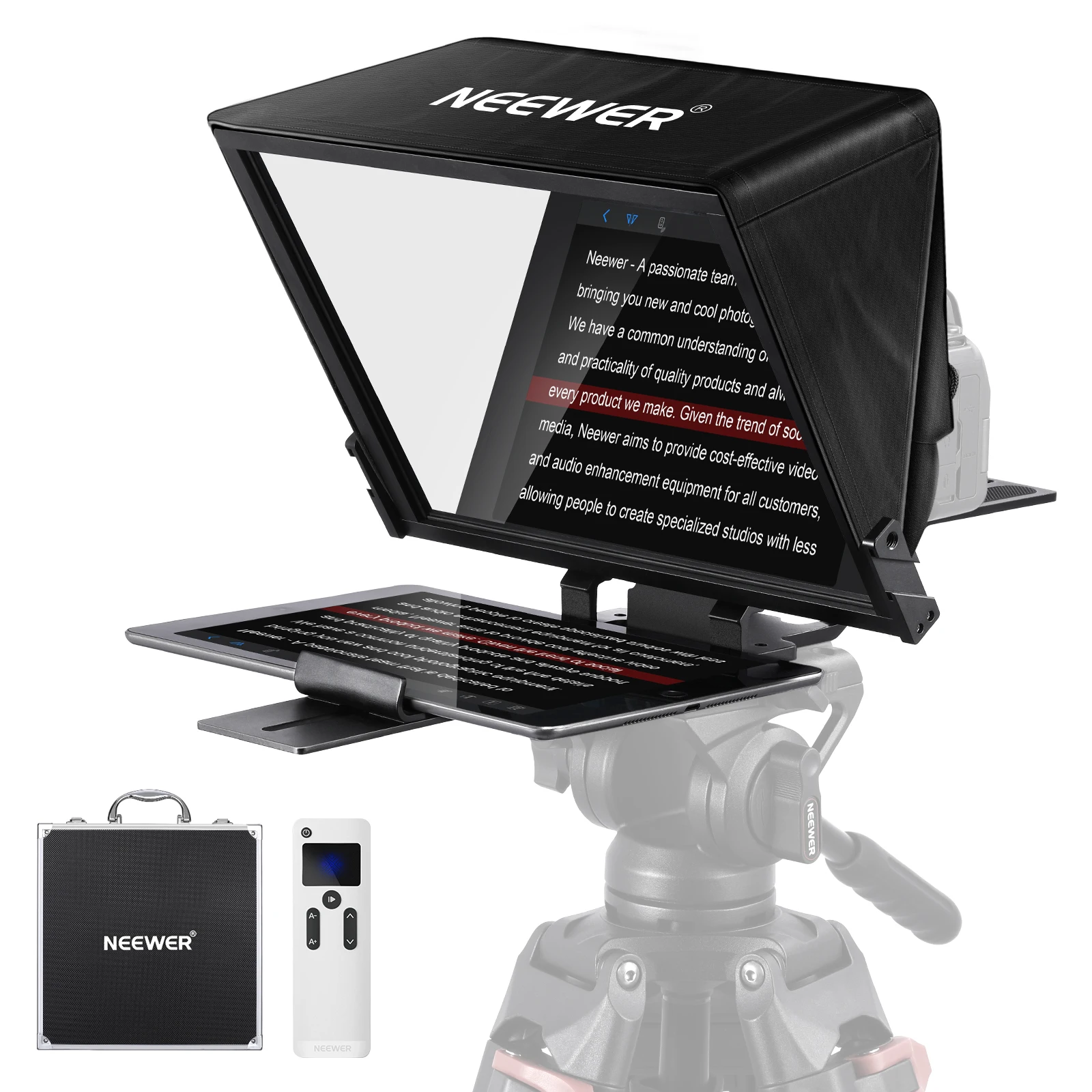 

NEEWER Teleprompter X14 PRO With RT-110 Remote & APP Control (Bluetooth Connection Via NEEWER Teleprompter App)