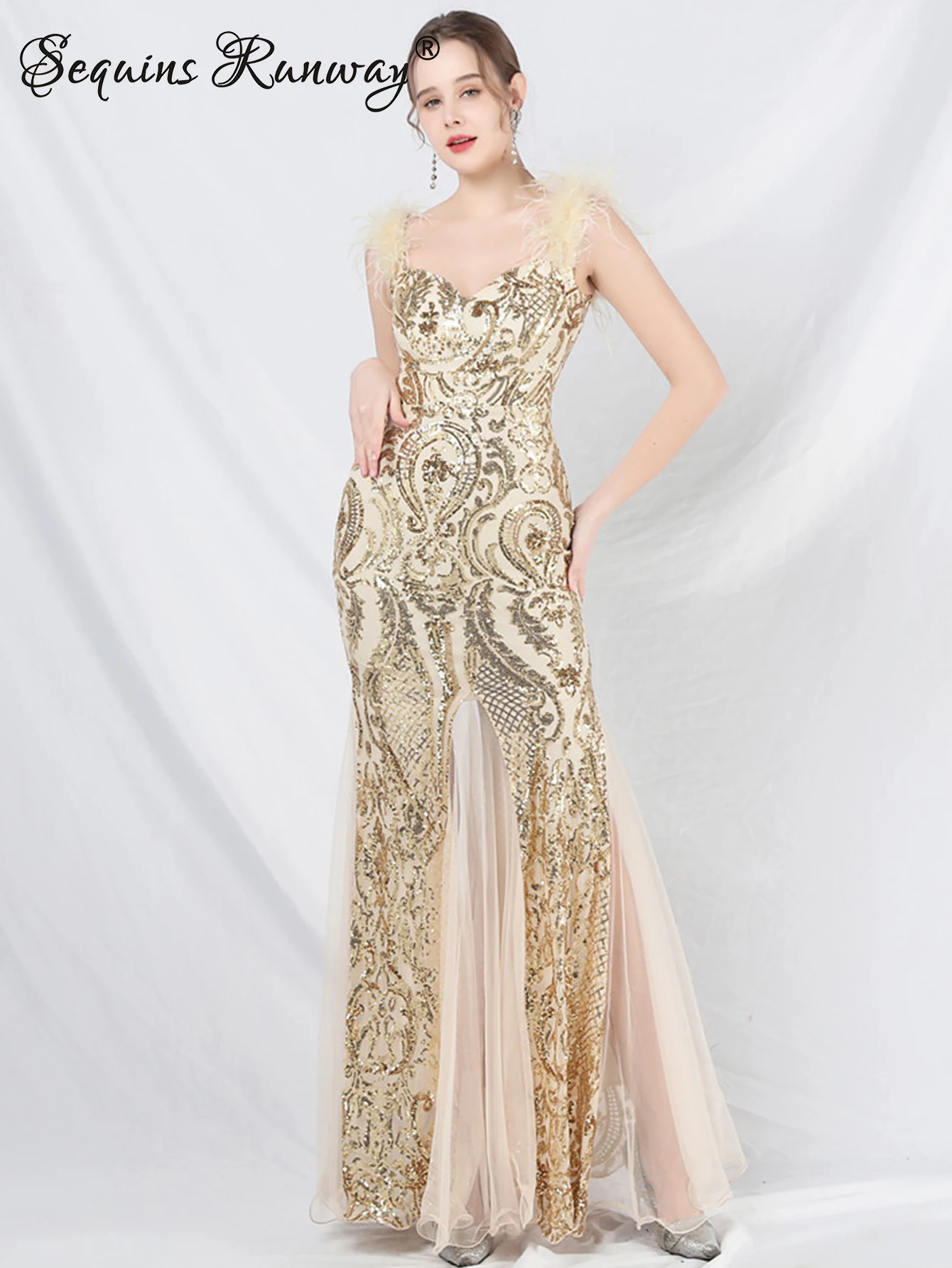 Сексуальные свадебные вечерние платья с блестками женские элегантные роскошные