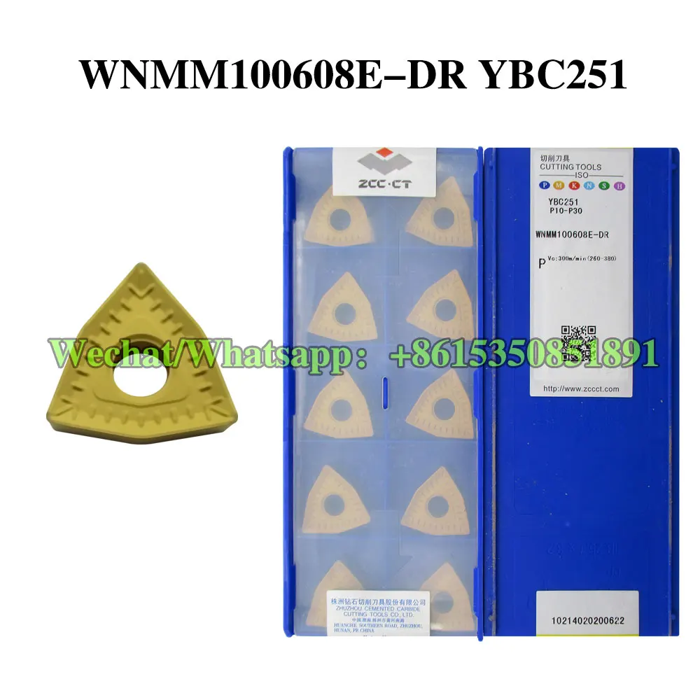 

ZCC CT WNMM 100608 E-DR YBC252 YBC251 твердосплавная вставка со сменной резьбой, режущий инструмент с ЧПУ