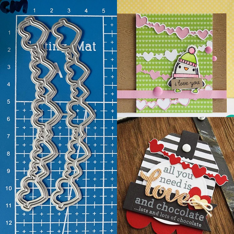 Lucky Goddess металлические штампы с двойным сердцем баннер сделай сам скрапбукинг