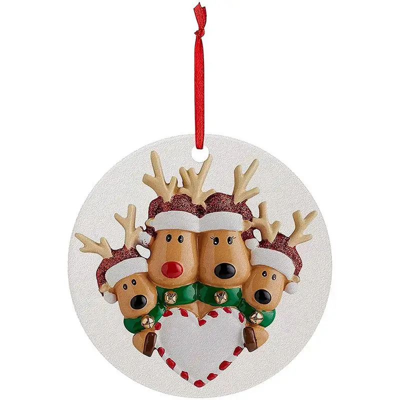 

Женская подвеска в виде рождественской елки, украшения для дома, семейство из 4 мультяшных лось, традиционное украшение на заказ