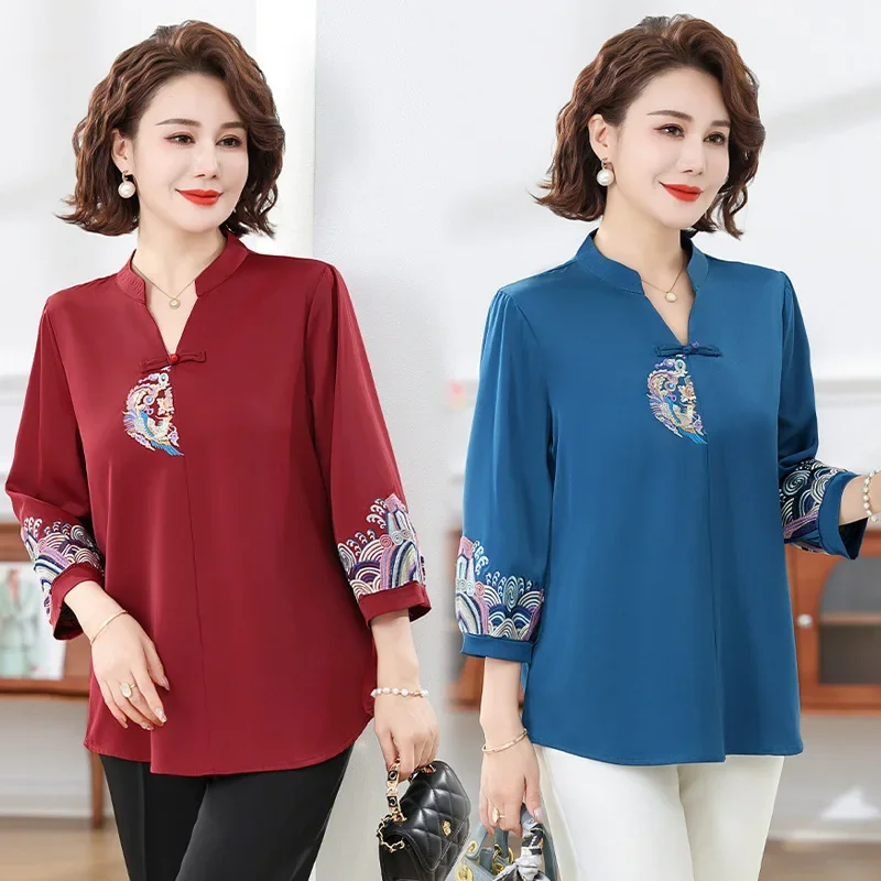 Стильная футболка для женщин среднего и пожилого возраста на весну лето топ