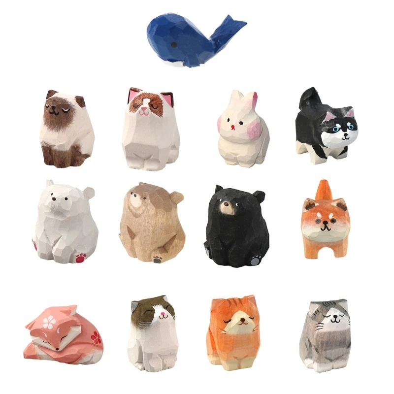 652F деревянная скульптура животного ручной работы из цельного дерева украшение