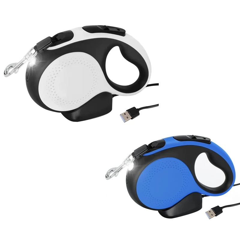 

Dog Leash With Rechargeable LED Flashlight For Night Walks, 16FT Dog Walking Leash, For Dog Ups To 55 Lbs