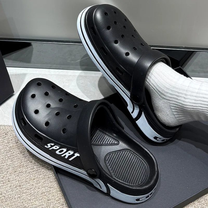 Фото 2025 Новый тип обуви на какашки Feeling Croc, женская летняя одежда, не уставшие ноги, Eva, толстая подошва, нескользящие пляжные сандалии с защитой от запаха №2