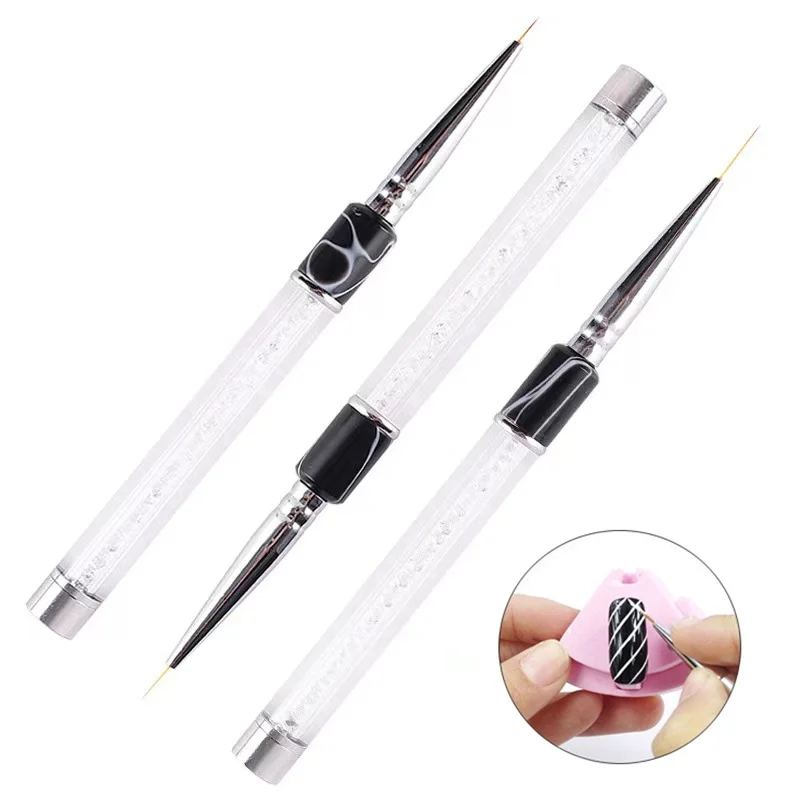 

1pcs Nail Brushes Nail Art Tools Manicure Pen Painting Drawing with Rhinestone Professional 3d Liner Superior Quality Nail Tools