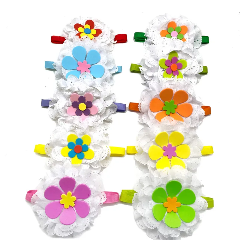 

50pcs Pet Accessories Samll Dog Bow Tie Puppy Dog Bowties Flowers Neckties Adjustable Dog Bowtie for Cat Dog Collar Pet Supplier