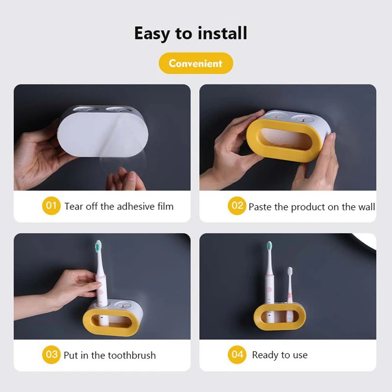 

Держатель для электрической зубной щетки, настенный Универсальный держатель для электрической зубной щетки, органайзер для хранения для в...