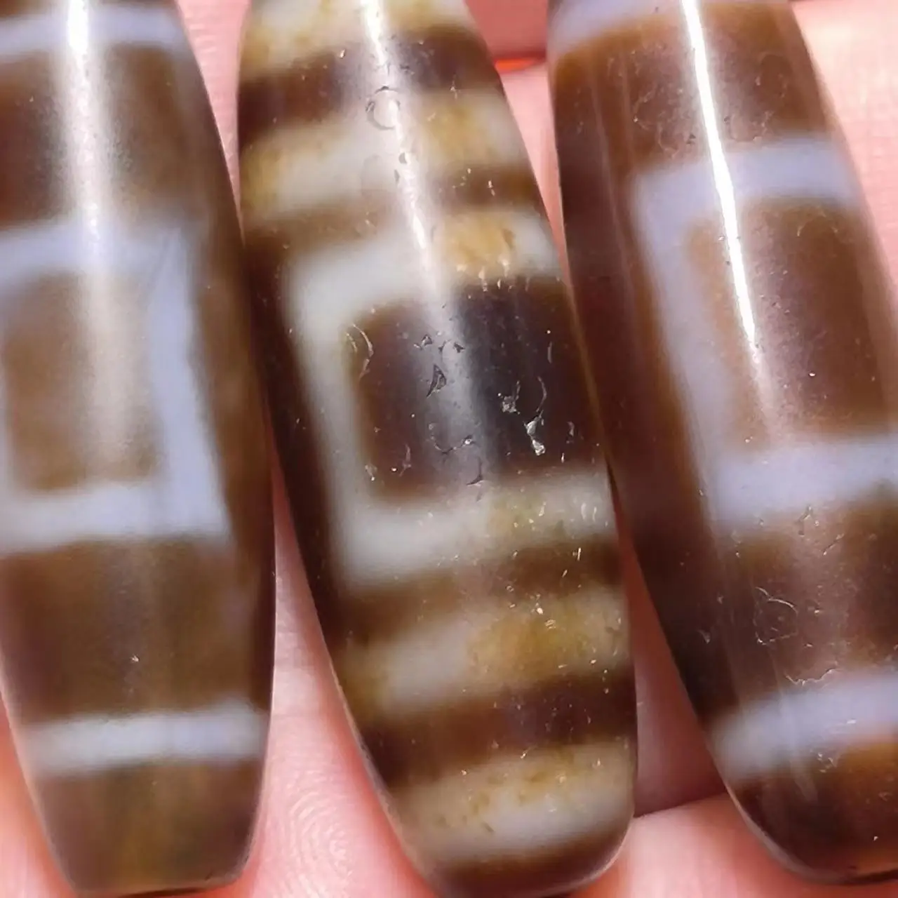 Бусины из натурального агата Dzi 1 шт./лот чёрные коричневые белые специальные