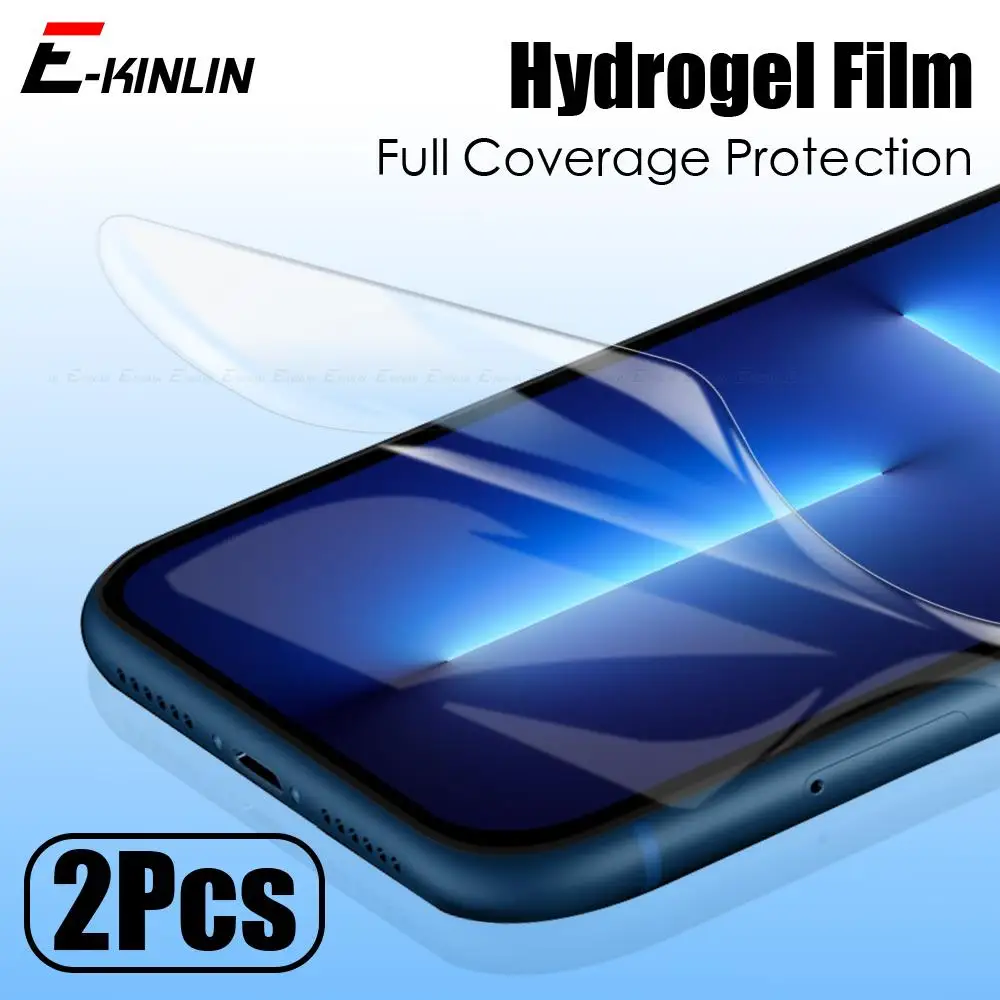 

Гидрогелевая пленка с полным покрытием, 2 шт., защитная пленка для экрана iPhone 13, 12, 11 Pro Max, XS, XR, X, SE 2020, 2022, 8, 7 Plus, не стекло