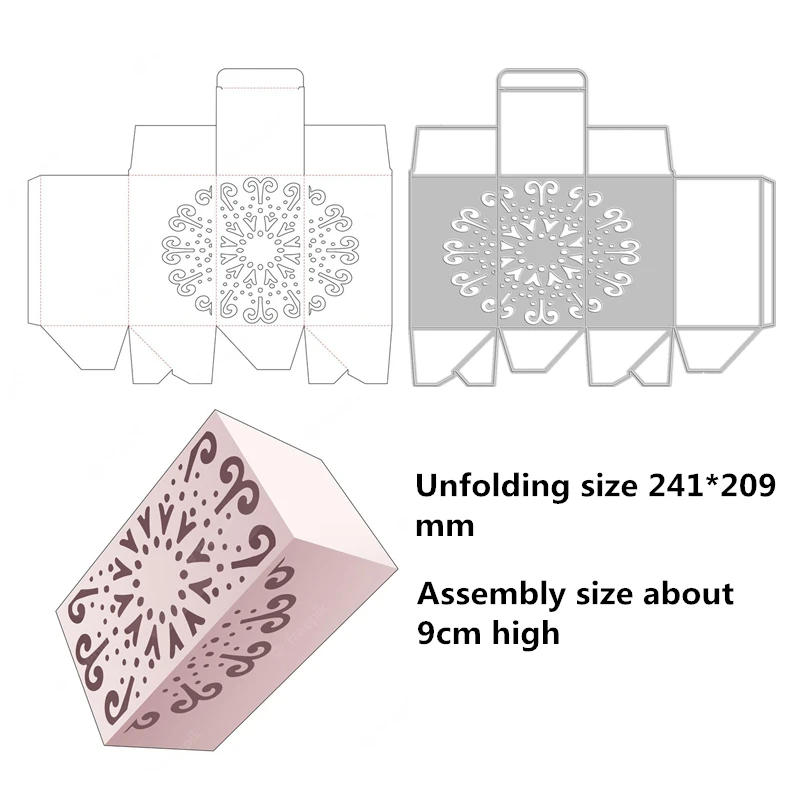 

Flower Pattern Mini 3D Box Metal Cutting Dies for New 2022 Scrapbooking Paper Making Frame Card Craft Supplies