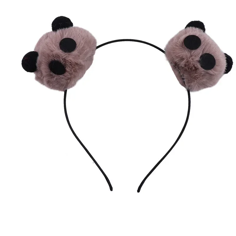Плюшевая повязка на голову с помпоном для взрослых и детей милая заколка ушками