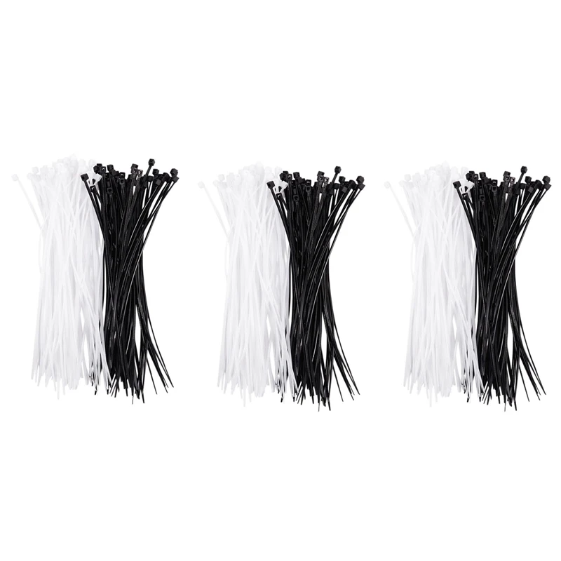 

3Mm X 150Mm Auto Wire Push Cable Zip Tie Organizer White Black 300 Pcs